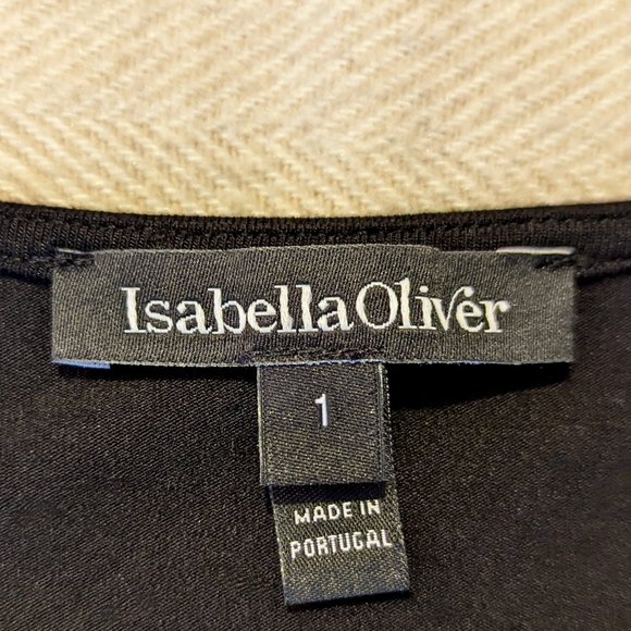 EUC Isabella Oliver Long Sleeve Tie-Front Maternity Shirt (Black) - Picture 4 of 12